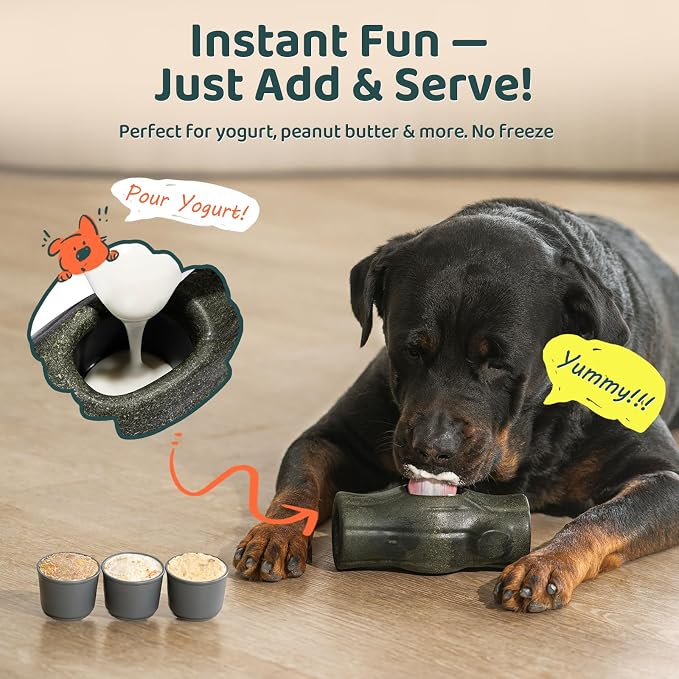 MENGJINGO 2 Pack Interactive Dog Toys for Aggressive Chewers, Long-Lasting Frozen Dogs Treat Holder to Keep Them Busy, Indestructible Dog Enrichment Toys - Reduce Anxiety, Safe for Large and XL Breed