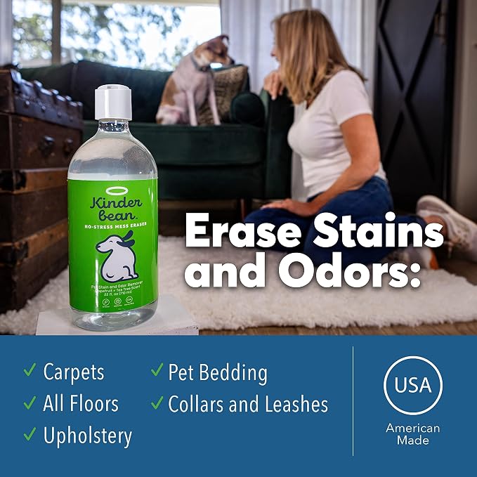 No-Stress Mess Eraser – Dog & Cat Urine Stain & Odor Remover, 2-Pack 32 oz, Enzyme Bio-Active Cleaner for Carpet, Upholstery & Car Seats, Helps Remove Pet Smell from Home & Car, Grapefruit & Thyme
