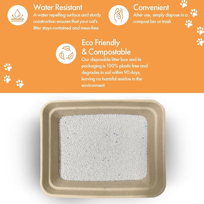 Disposable Litter Boxes (Brown, Large 4-Pack)