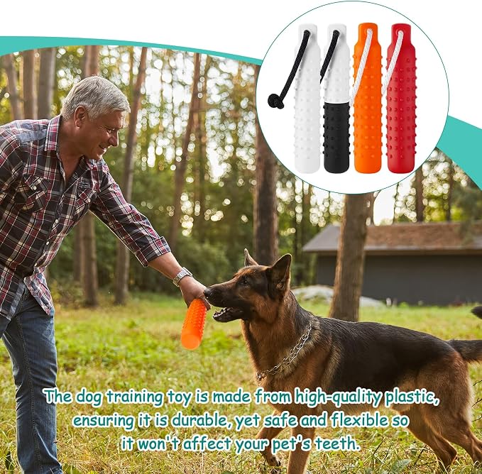 Blueweenly 4 Pcs Dog Bumper Toy for Water Retrieving Plastic Puppy Training Dummy Dog Float Toy Lightweight for Float on The Water Pool Outdoor Training Hunting Fetching (Multicolor)