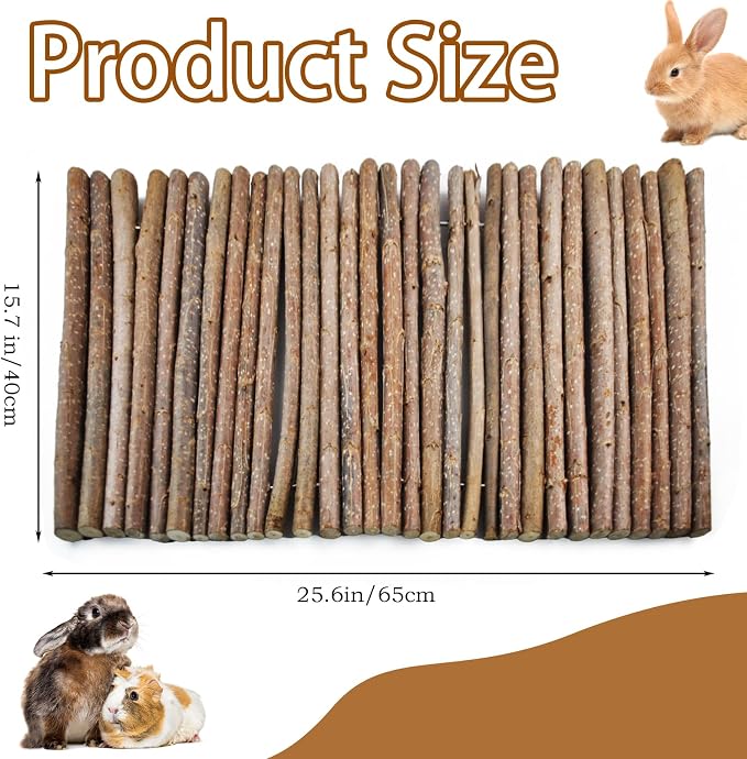 Wooden Bridge for Rabbits, Extra Large Wooden Hamster Bridge Ladder Bunny Climbing Chew Toy Small Animal Flexible Hideout Ramp Divider Tunnel for Guinea Pig Chinchilla Rabbit Ferret Hedgehog