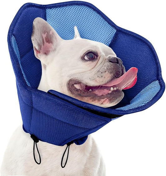 Dog Cone - Soft Cone for Dogs to Stop Licking, Pet E-Collar Alternative After Surgery, Adjustable Pet Recovery Collar for Wound Healing, Dark Blue Medium