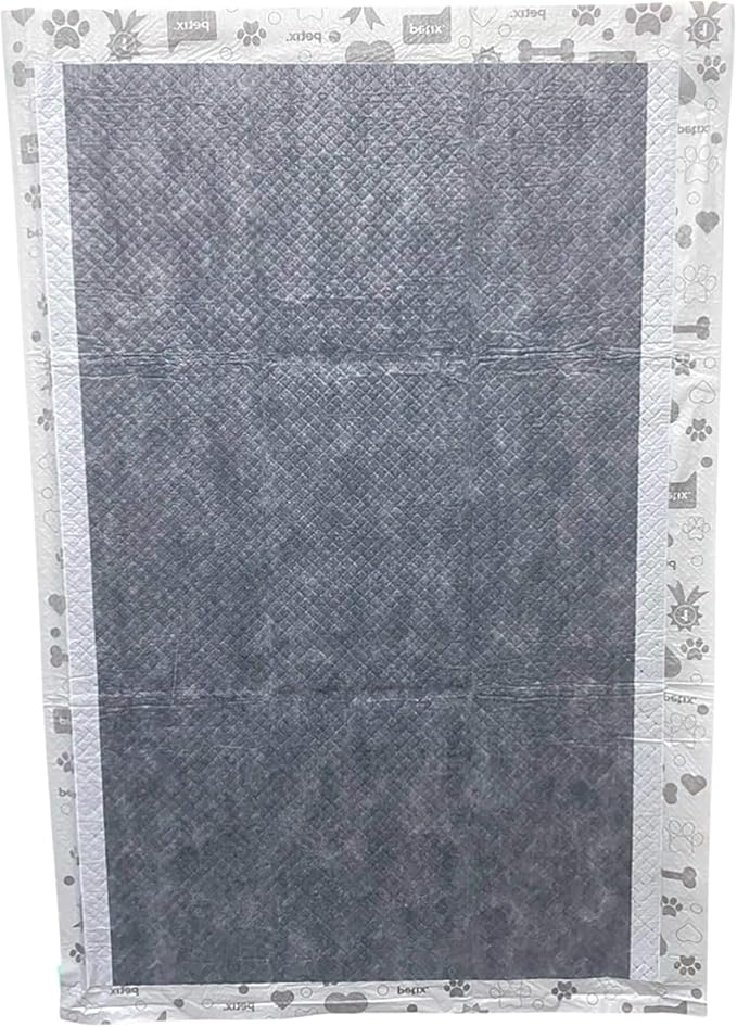 WizSmart Essentials Charcoal XL Training Pads 50 Count – XL Absorbent Puppy & Dog Potty Pads with Odor Control, Leak Resistant Floor Protection, Stay Put Tabs for Crate, Kennel, Indoor Use