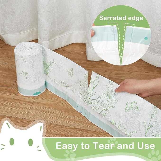 Bienbee Litter Box Liners, 60 Pack 36" x 19" Large Size Cat Litter Bags Extra Thick Cat Box Liners Easy Cleanup Tear Resistant Heavy Duty Cats Litters Pan Liner with Drawstring Pet Cats Supplies