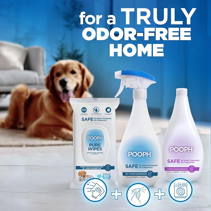 Pooph Pet Odor Eliminator, 16oz Spray - Eliminates Odors at the Molecular Level, Dogs, Cats, Freshener, Eliminator, Urine, Poop, Pee, Deodorizer, Fresh, Clean, Furniture, Potty