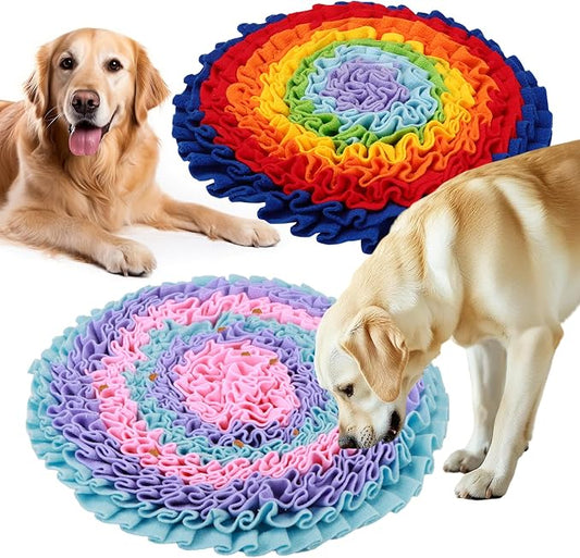 2 Pcs Snuffle Mat for Dogs, Pet Slow Feeding Interactive Toys for Smell Training, Foraging Skills, Suitable for Puppy or Cat (Large 45cm)