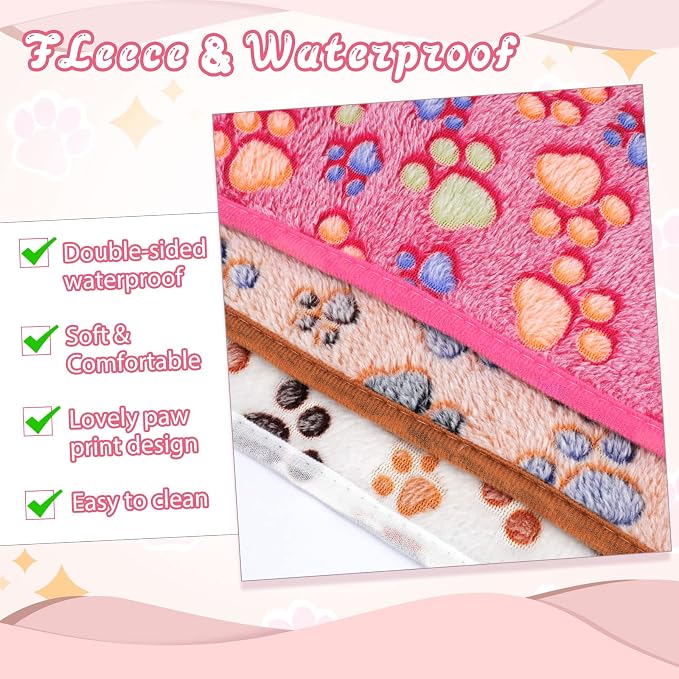 YUEPET 9Pcs Waterproof Guinea Pig Blankets Washable Small Animal Fleece Cage Liners Pet Soft Sleep Mat Pad Cover Warm Flannel Throw for Hamster Guinea Pig Rabbit Chinchilla Hedgehog Ferret