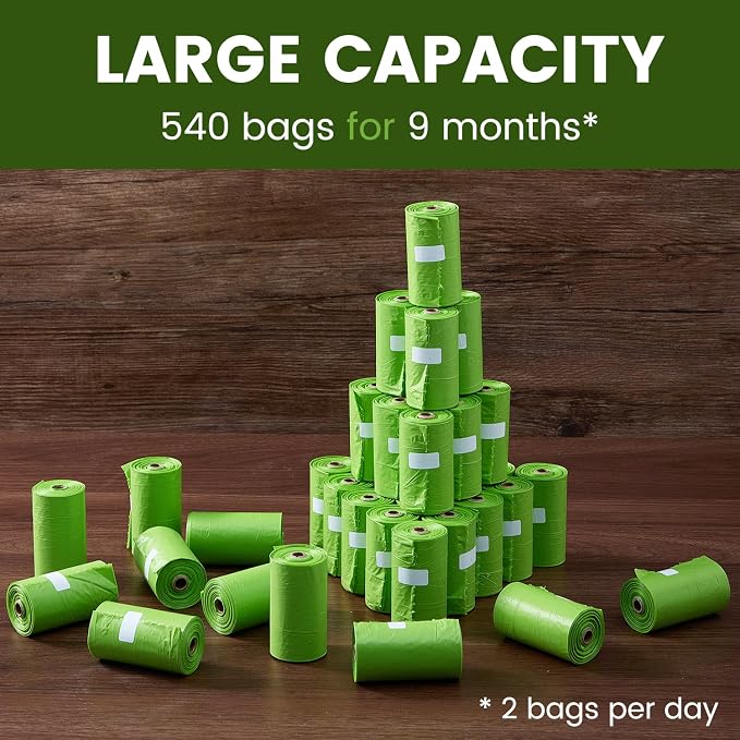 Large Dog Poop Bag, Extra Thick, Extra Strong, Sturdy Dog Waste Bags, 540 Bags for 9 Months, Lavender Scented