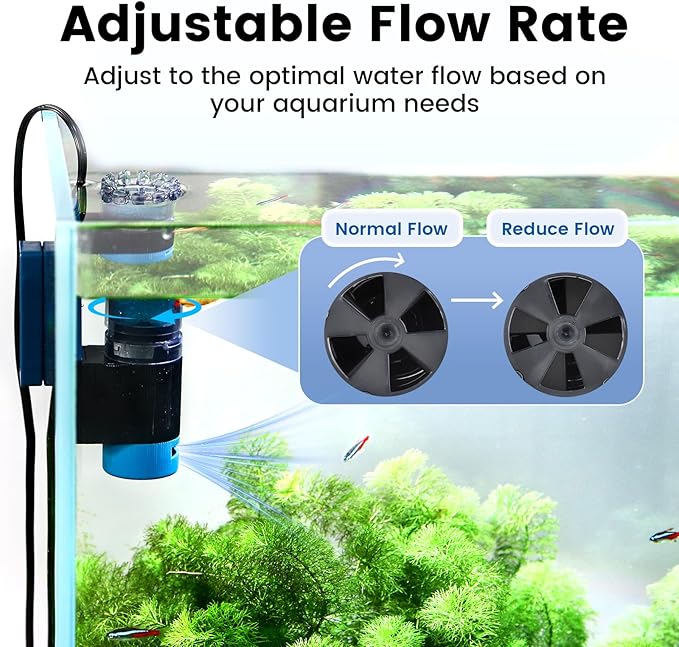 Aquarium Surface Skimmer, 96 GPH Flow Rate – Ideal for Freshwater & Saltwater Compatible, 5W – Efficient Waste Removal