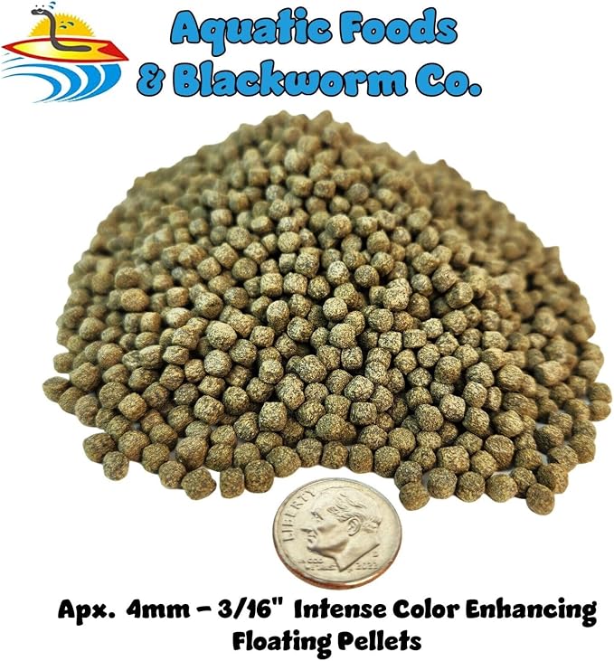 21-lbs 4mm Koi & Pond Fish Intense Color Enhancing Floating Pellets with Krill, Astaxanthin, Shrimp Meal, Anchovy Fish Meal. 4mm - 3/16" Intense Color Floating Pellets...21-lb Box