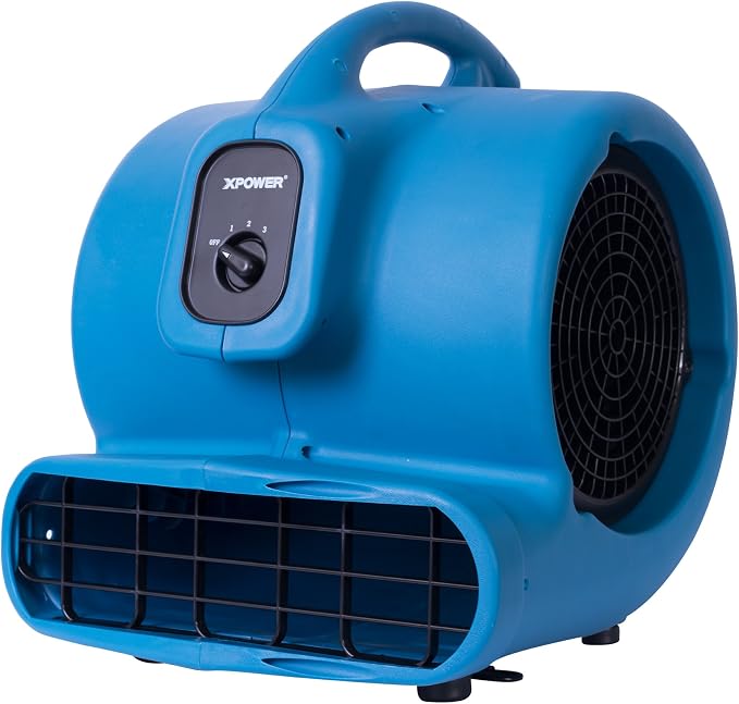 XPOWER P-800 Pro 3/4 HP 3200 CFM Centrifugal Air Mover, Carpet Dryer, Floor Fan, Blower, for Water Damage Restoration, Janitorial, Plumbing, Home Use