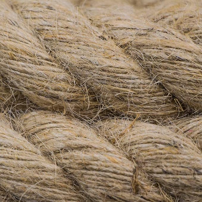 Aoneky Natural Jute Rope 1 1/2" x 96ft - 4 Strand Twisted Hemp Rope for Crafts, Cat Scratching Post, DIY Home Decor, Macrame, Hammock & Nautical Projects, Brown
