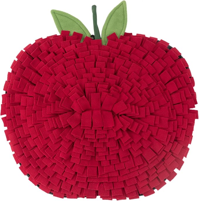 Snuffle Mat for Red Dogs Apple 22"×18" Large Washable Slow Feeder Interactive Puzzle Toy for Encourages Foraging Skills Stress Relief Boredom Buster for Small Medium Large Dogs Cats Pets