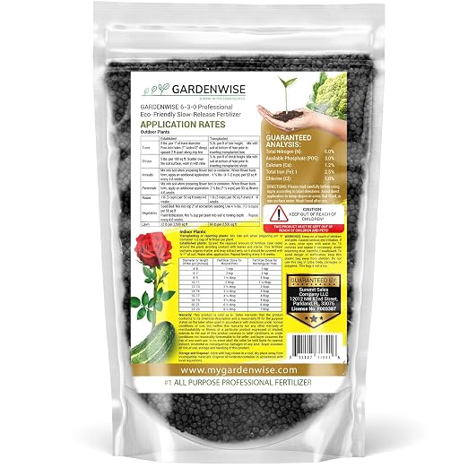 GARDENWISE 6-3-0 All-Purpose Professional Eco-Friendly Slow-Release Nitrogen Fertilizer with Iron & Calcium,Non-Burning, Enhances Soil Structure,for Indoor&Outdoor Plants,Vegetable Gardens (1 Quart)