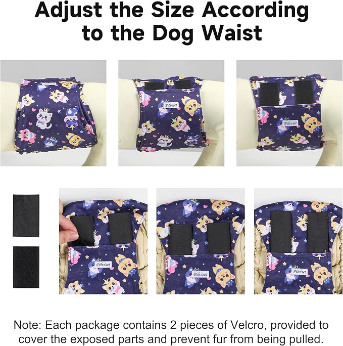 5 Pack Washable Diapers for Male Dogs, Belly Bands for Male Dogs, High Absorbing Male Dog Pee Wraps for Doggie in Incontinence or Excitable Urination and Training, XS