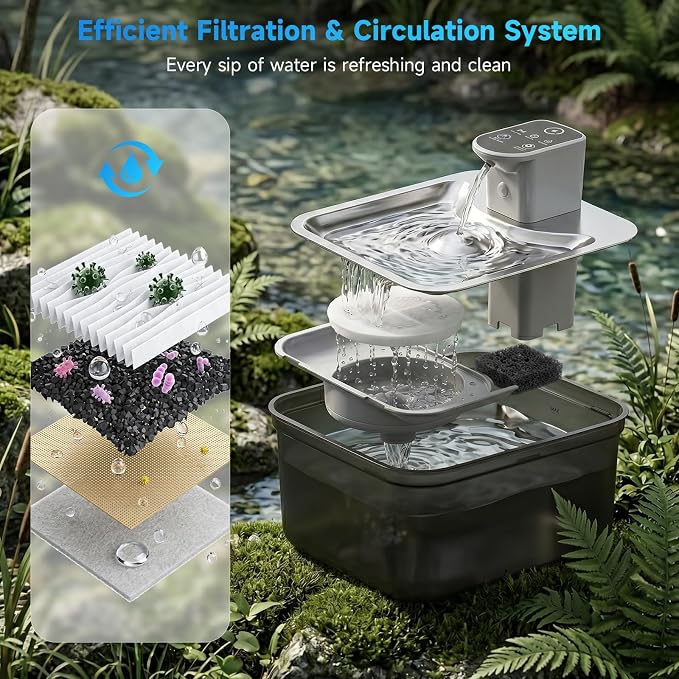 Wireless Cat Water Fountain, 118oz/3.5L Cordless Pet Water Fountain with Motion Sensor, 4000mAh Large Capacity Rechargeable Battery Operated Cat Water Dispenser Ultra Quiet BPA-Free