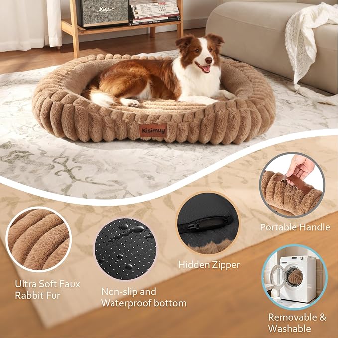 Orthopedic Dog Bed, Hip & Joint Support Medium Size Dog Crate Pad | 30L x 24W x 5H, Egg-Crate Memory Foam, Washable Cover, Low Front Entry, Non-Slip Bottom, Medium Dog Bed, Brown