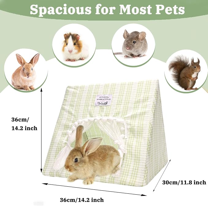 Small Pet Habitat Bundle - Snow-Themed Chew Toy & Large Hideout for Chinchillas, Rabbits, Ferrets