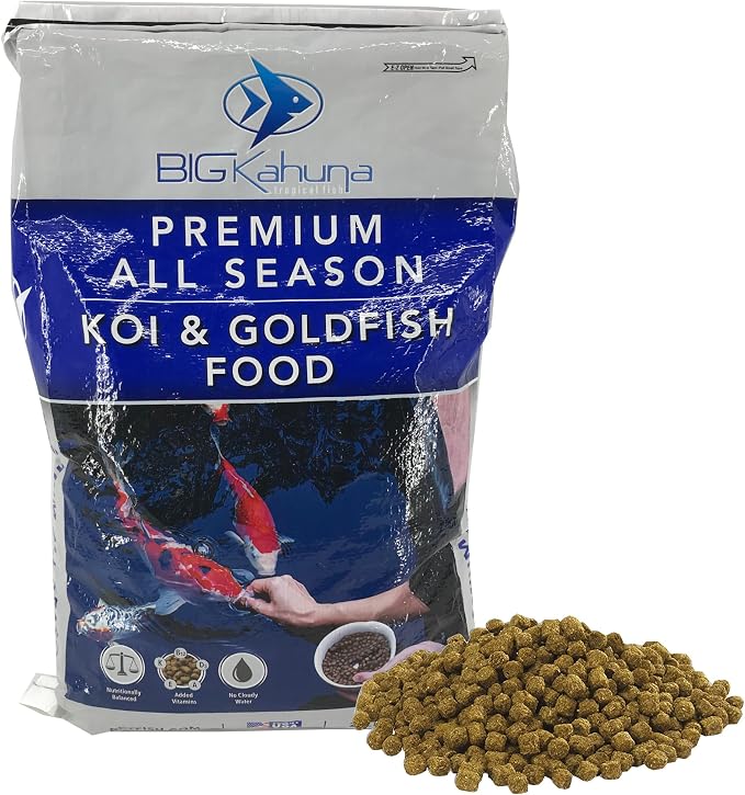 Big Kahuna Koi Fish Food for Ponds 20lbs - Koi Food for Pond Fish Food Pellets – 3/16-1/4 Floating Pond Pellet
