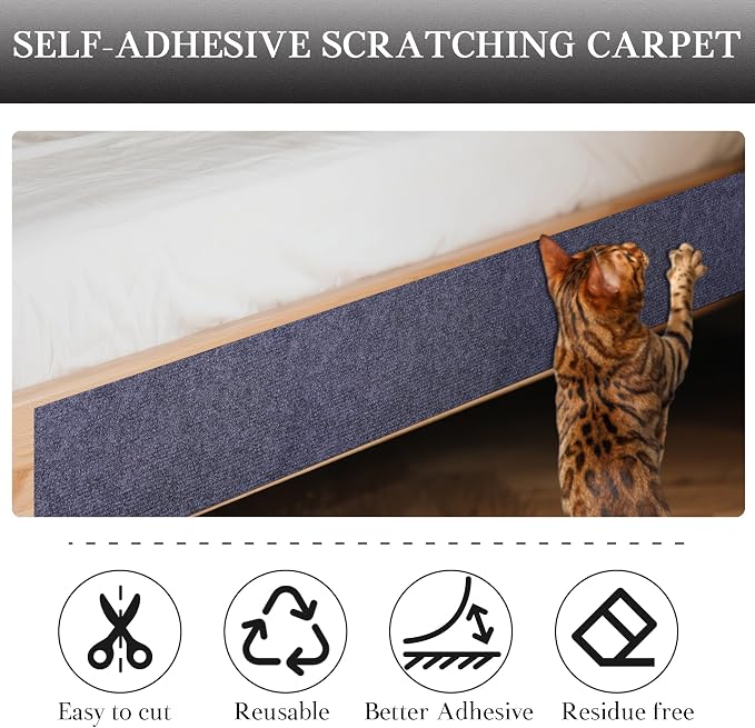2 Pack Cat Scratch Furniture Protector Trimmable DIY Climbing Scratching for Indoor Couch Protector from Cat Claws, Walls and Tower Replacement (Grey, 15.7'' x 23.6'')
