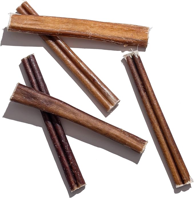 Jack&Pup 6 Inch Bully Sticks for Dogs (3 Pack) Extra Thick Dog Chews Long Lasting, Single Ingredient, 100% Beef Bully Sticks for Large Dogs and Medium Dogs