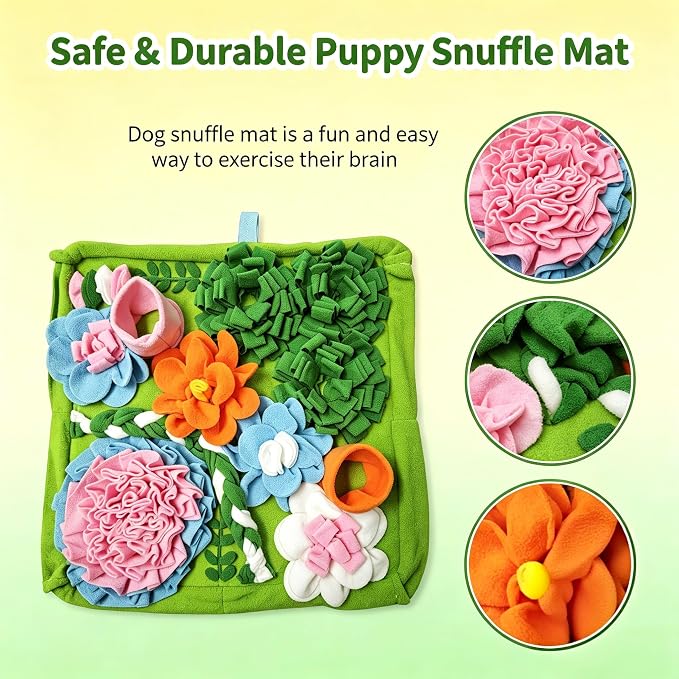 Snuffle Mat for Dogs, Slow Feeder Dog Puzzle Toy, Pet Enrichment Mat | Interactive snuffle mat encourages natural foraging, mental stimulation, slower eating, and enrichment for dogs.