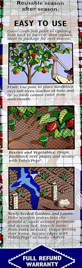 BirdBlock 601 Reusable Netting For Bird Protection, 14' x 14'