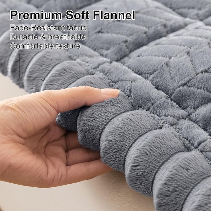 Smiry Couch Cover for Dogs, Non Slip Fuzzy Pet Sofa Covers Washable for 2-3 Cushion Couch, Soft Thick Furniture Protector for Cats Dogs, Against Fur, Dirt, Scratch Resistant (Grey, 35.4"x63")