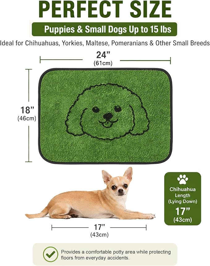 Qeils Reusable Puppy Pads, Washable Pee Pads for Dogs 2 Pack Durable Absorbent Leakproof Dog Training Pads for Home or Travel, Non-Slip Wee Wee Pads Potty Pads 18"x24"