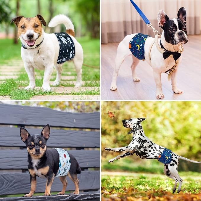 Pet Soft Dog Belly Band - 3 Packs Reusable Dog Diapers Male Dog Diapers Belly Wraps - Washable Dog Belly Bands for Male Dogs (Army, M)