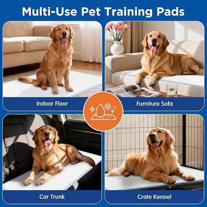80 Count Dog Pee Pads Extra Large 31"x47" - XXL Disposable Puppy Potty Training Pads for Dogs, Heavy Duty 6-Layer Leak-Proof, Super Absorbent & Quick-Dry
