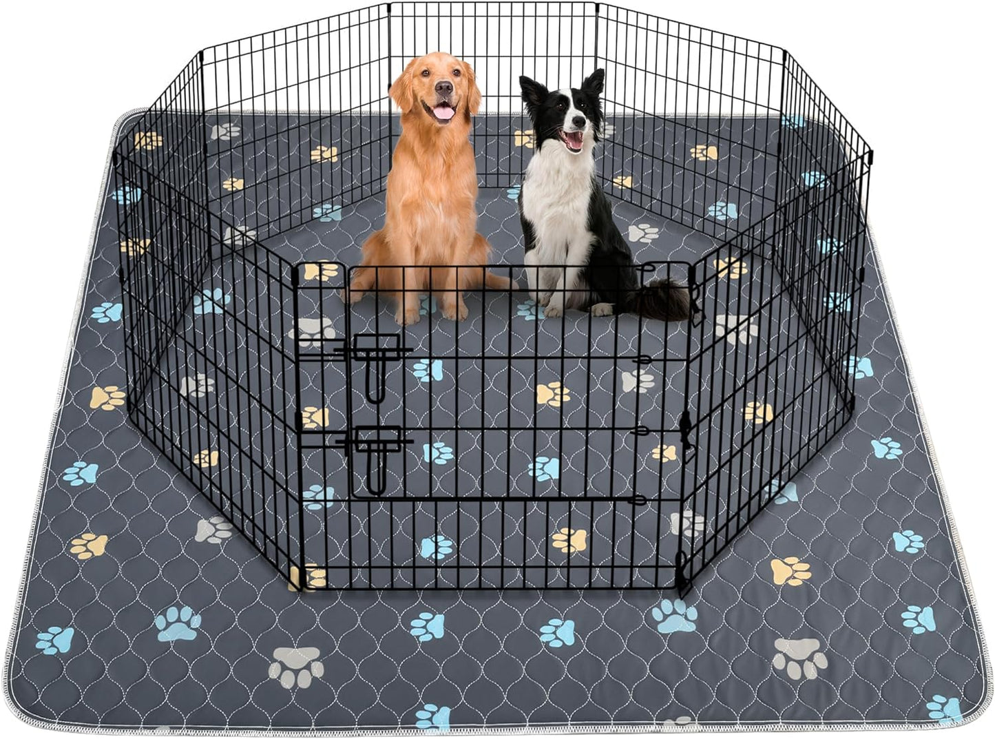 Aitmexcn Washable Puppy Dog Pee Pad, 100% Waterproof Whelping Training Mat for Puppy/Senior Dog, Fast Drying Reusable Puppy Pads for Indoor, Outdoor and Car Travel- 72'' x 72''- 2PCS