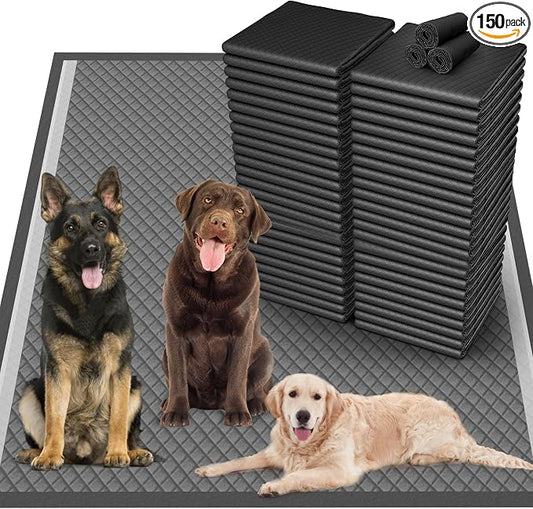 36"x36" Activated Charcoal Pee Pads for Dogs , 150 Count, Extra Large, Super Absorbent, Leakproof and Odor Resistant, Disposable Puppy Pads, Pet Training Pads, Potty Pads