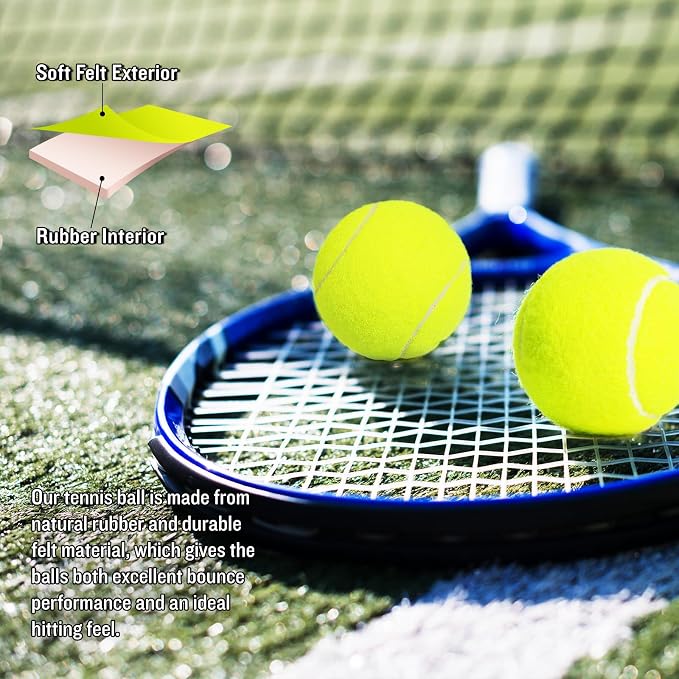 30/40 Pack Training Tennis Balls, Pet Dog Playing Balls, Practice Tennis Balls with Mesh Bag for Transport and Beginner Training
