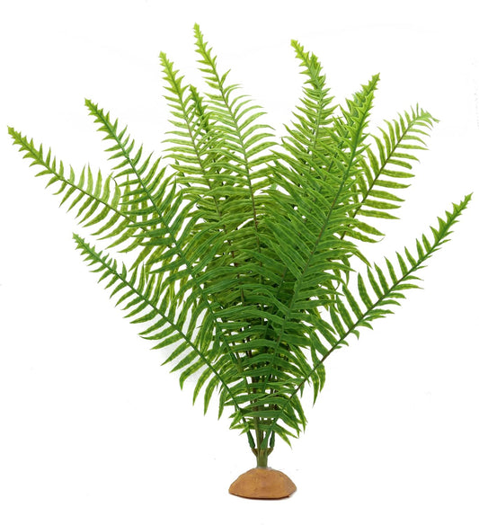 JIHAQUA Fake Fern Plants, Reptile Plastic Terrarium Decor, Reptiles Amphibians Tank Accessories for Crested Gecko Leopard Lizard Chameleon (Fern-L)