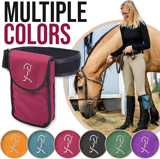Woofhoof Equestrian Cell Phone Holder, XL Burgundy On The Calf/Leg Band Holster - Perfect Horse Accessories, Universal Fit, Padded Strap, Magnetic Closure, Made of Durable Nylon, Machine Washable