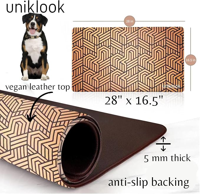 Dog Food Mat - Dog Bowl Mat - Pet Food Mat - Dog Mat for Food and Water - Dog Feeding Mat - Dog Water Bowl Mat - Waterproof Dog Water Mat - UnikLook