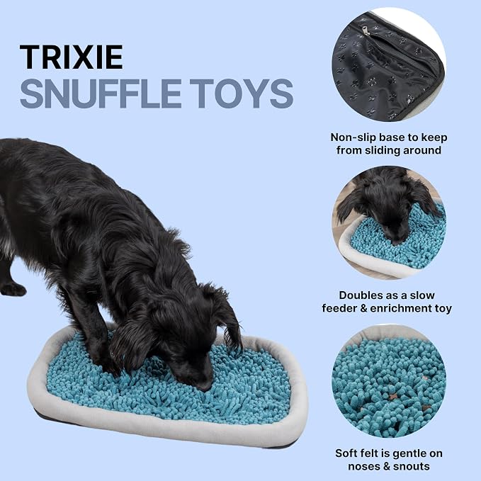 TRIXIE Snuffle & Seek Plate, Snuffle Mat for Dogs, Level 1 Interactive Dog Toys, Enrichment Puzzle, Slow Feeder