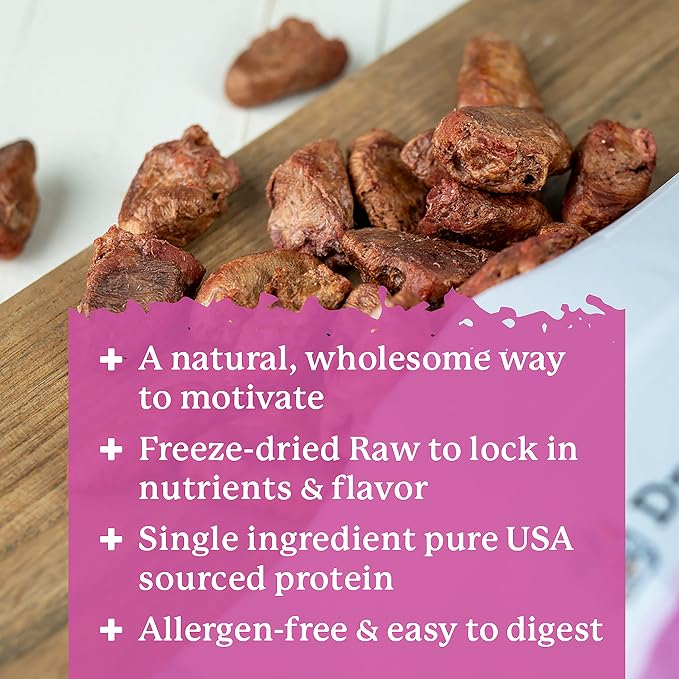 Dr. Harvey's Freeze-Dried Chicken Hearts - Training Dog Treats, Single Ingredient, All-Natural USA Sourced Protein, Allergen-Free - 7 Ounces (Pack of 3)