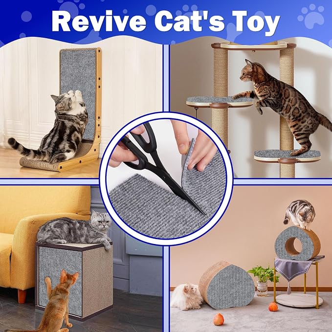 ENONCI 23.6x15.8 Couch Wall Corner Protection for Indoor Cats,Anti Scratch Furniture Protector from Cats Scratching,Trimmable Climbing Cat Scratcher Pad Play Mat Easy Use for Cat Board/Door/Carpet