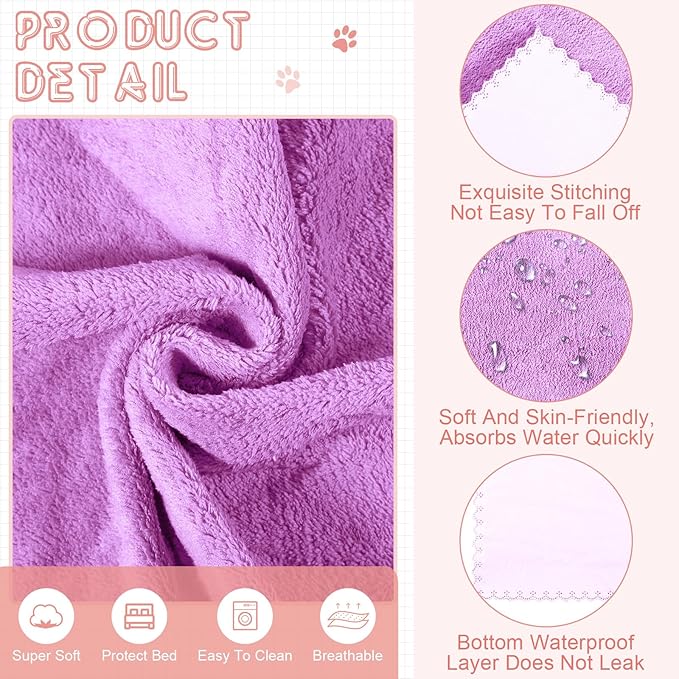SmoothNovelty 5 Pcs Waterproof Guinea Pig Blankets Washable Small Animal Pee Pad Pet Blanket Sleep Bedding Mats Absorbent Guinea Pig Cage Liner Reusable Pet Sleep Pad(Colorful,12" X 12",Classic)