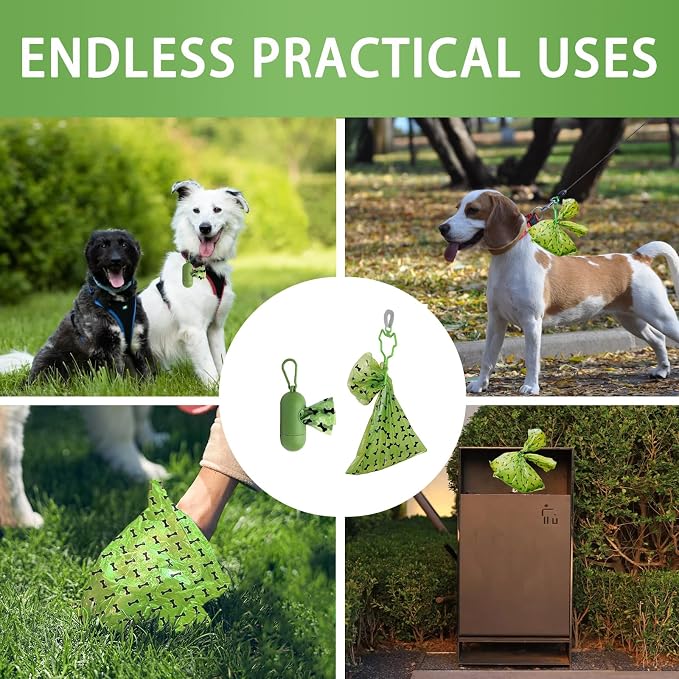HZDHCLH Poop Bags for Dogs Leak Proof Extra Thick Dog Poop Bags, Green Bones 8 Rolls 9" x 13" Lavender Scented Pet Waste Bag, 120 Count