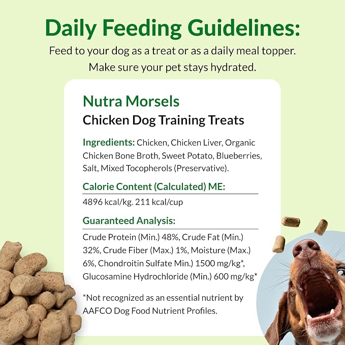 ULTIMATE PET NUTRITION Nutra Morsels, Superfood Treat & Food Topper (Chicken, Pack of 3)