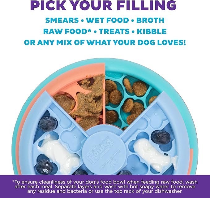 Outward Hound by Nina Ottosson Lickin’ Layers Small 3-in-1 Dog Puzzle Feeder, Lick Mat & Slow Bowl – Puppy Enrichment Toy for Small Dogs, Dishwasher Safe