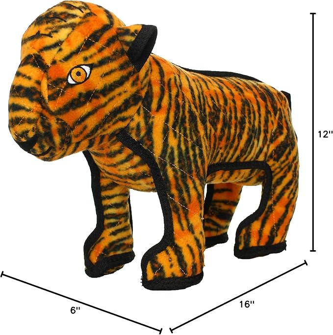 TUFFY® - 2 Pack Original : Tiger Dog Toy : : Ultra Durable Plush Toy with Multiple Layers & Reinforced Seams, Washable and Floats, Original Construction
