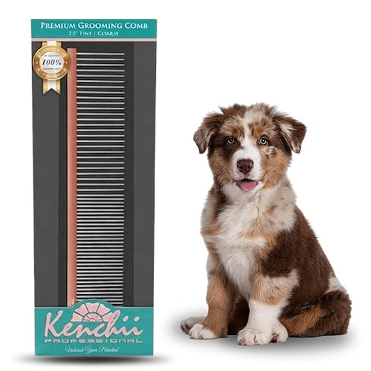 Kenchii Premium Satin Rose Gold Grooming Combs (Medium)