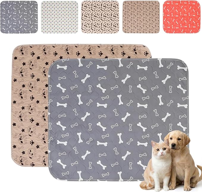 Puppy Pee Pads with Pheromones,Forever Pad,Washable Pee Pads for Dogs,Reusable Dog Pee Pads,Waterproof and Leak-Proof,Non-Slip Base Training Pad Suitable for Home(Gray+Brown,S:23.6*15.7in)