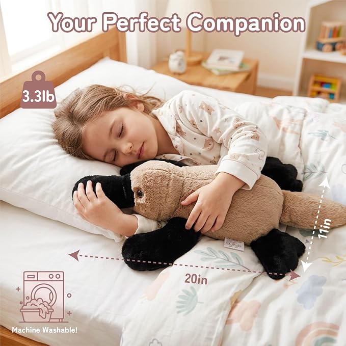 Niuniu Daddy 20" 3.3 lb Weighted Platypus Stuffed Animal for Adults Kids, Giant Large Soft Body Pillow Plush Toy for Sleeping Huggable, Gift for Everyday Comfort