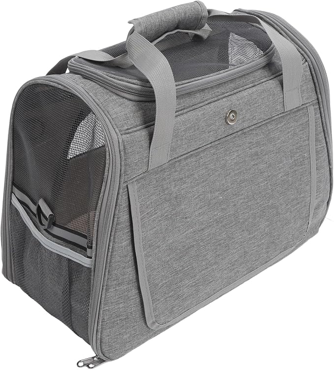 Large Capacity Dog Carrier Bag, Breathable Soft-Sided Design, Multi-Functional Pet Travel Carrier for Cats and Small Dogs, Stylish Space Capsule Look, Sturdy Cationic Dyed Polyester