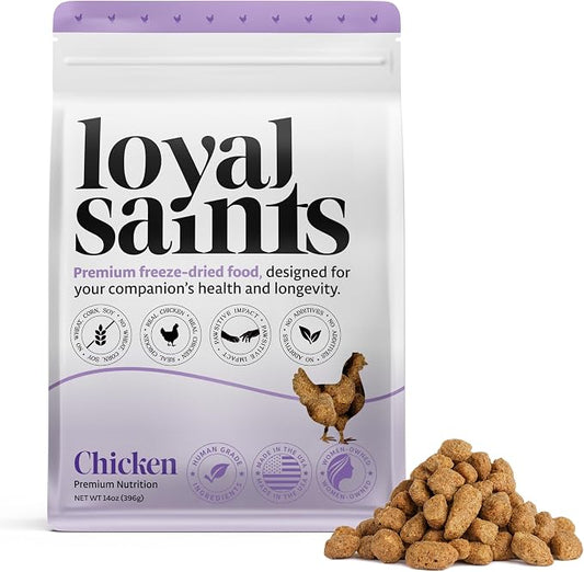 Human Grade Freeze Dried Raw Dog Food, Cage-Free Chicken, Made in USA with USDA Organic Produce, High Protein, Grain Free, Complete Meal or Topper for All Breeds, 5 oz